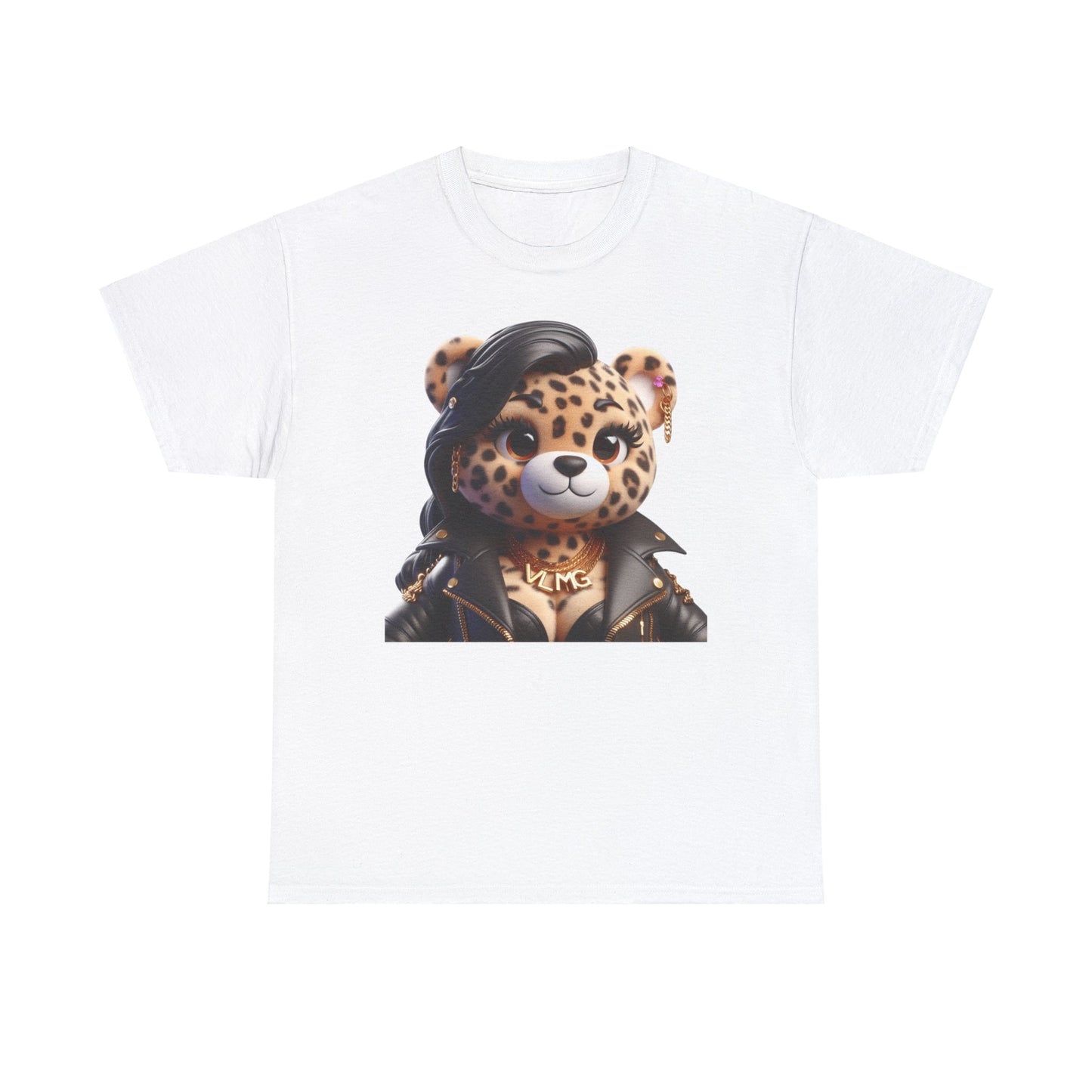 VLMG ladies bear cheetah print Unisex Heavy Cotton Tee