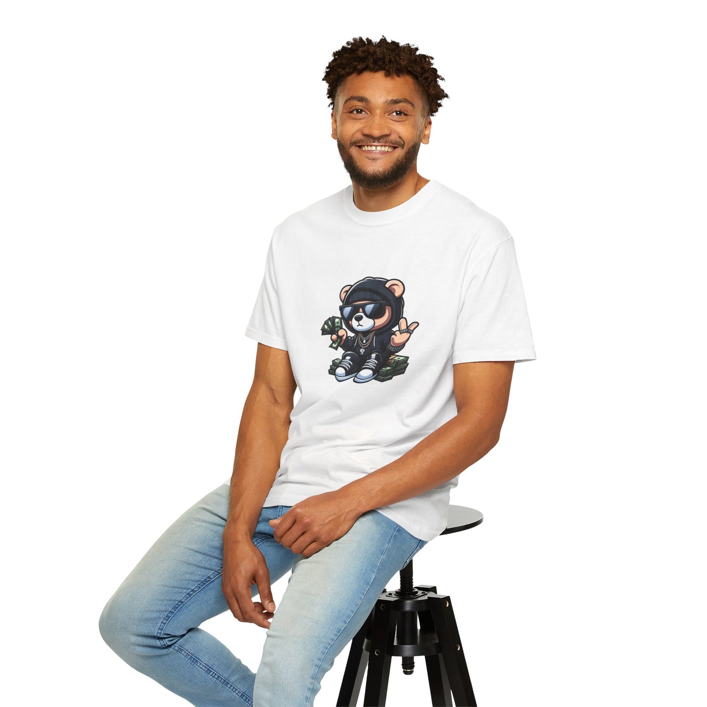 Stacks Bear Unisex Garment-Dyed T-shirt