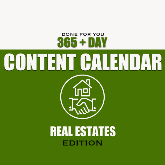 Unlock a year of real estate success with our exclusive 365+ Day Real Estate Content Calendar – your ultimate guide to building a thriving presence, connecting with clients, and dominating the market!