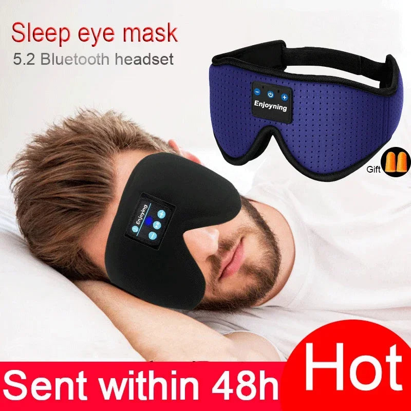 New 3D wireless music headphone sleep breathable smart eye mask Bluetooth headset call with mic for ios Android mac