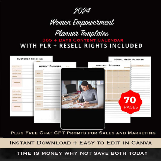 Step into a world of purposeful planning and self-discovery with our Women's Empowerment Planner Templates. Designed for the modern woman who seeks to embrace her potential, these thoughtfully crafted templates empower you to set and achieve your goals while fostering personal growth and well-being.